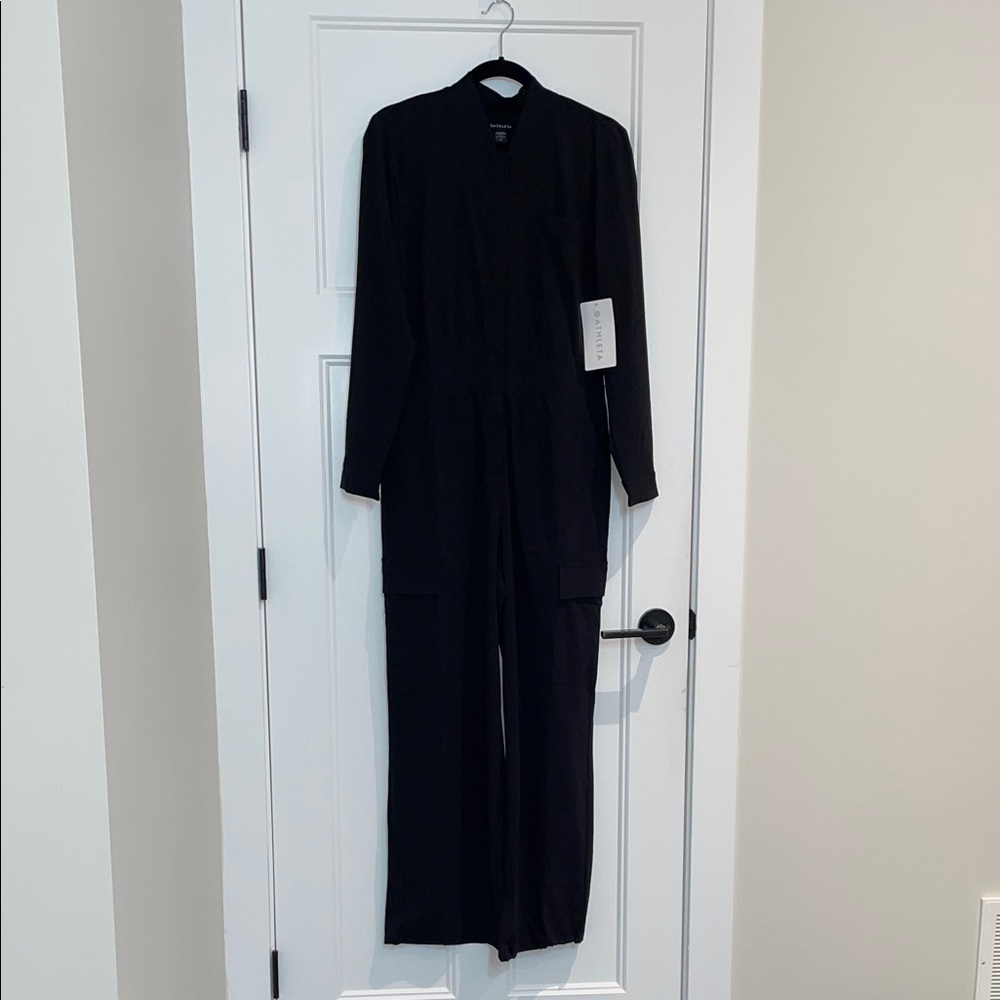 Athleta Brooklyn Long Sleeve Jumpsuit NEW WITH TAGS Size 8 BLACK